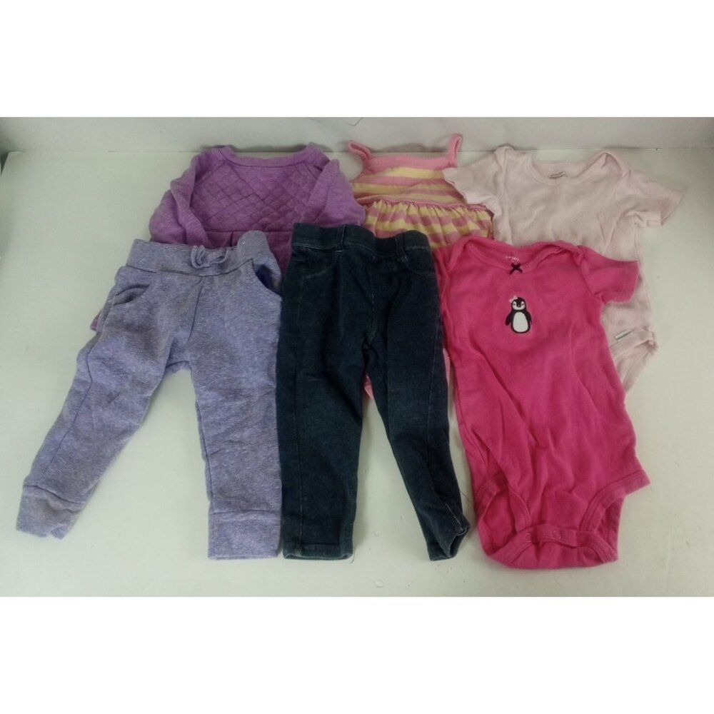 Girl Clothes Size 12 Months Mixed Brands Lot Of 6 Pieces (A)
